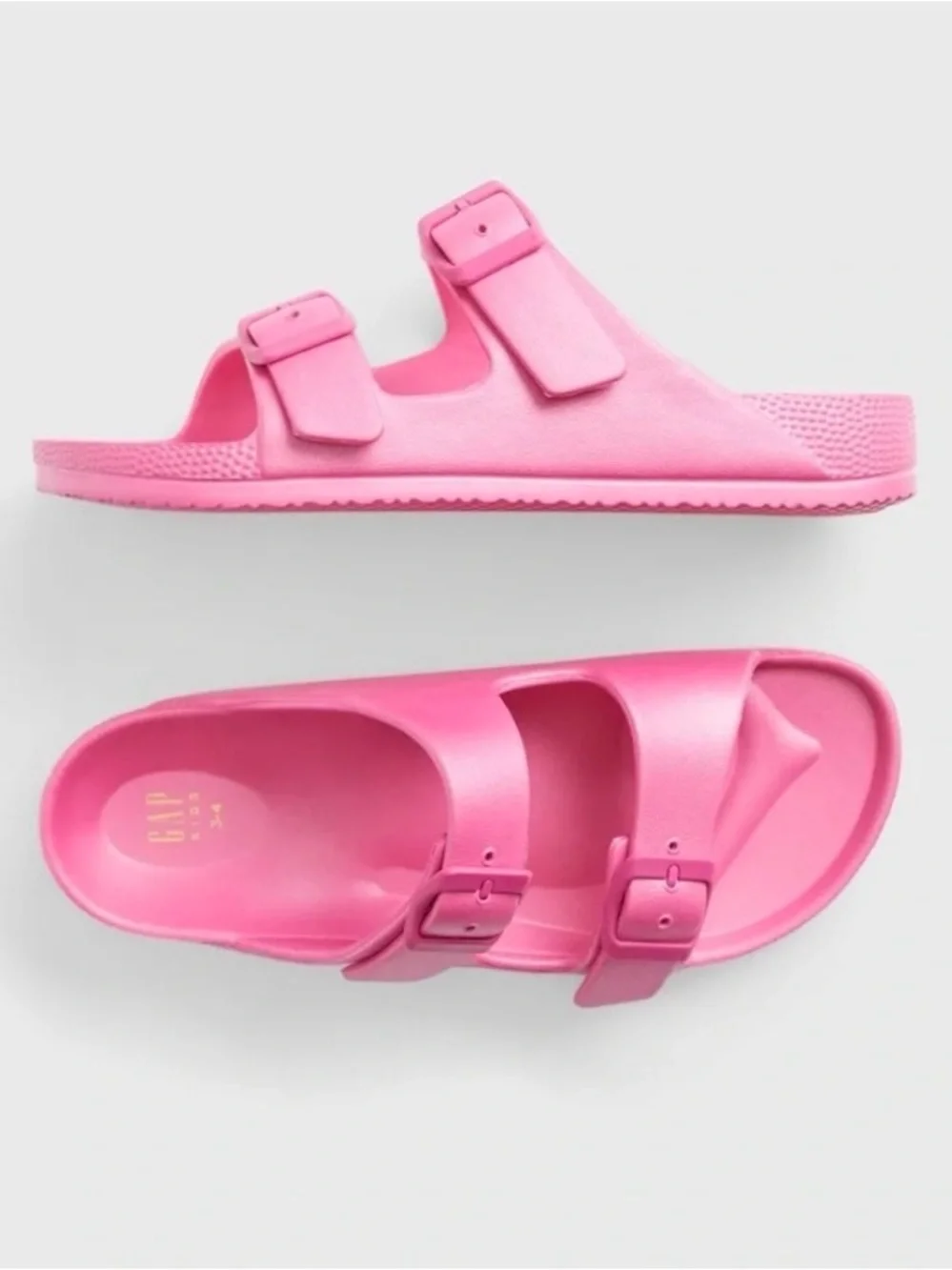 GAP Kids Standout Pink Double Buckle Slides EVA Sandals